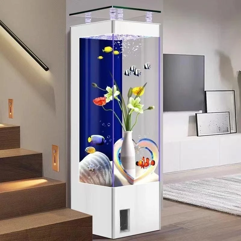 Square right angle high definition glass goldfish tank living room home floor vertical wall back filter free of change
Square right angle high definition glass goldfish tank living room home floor vertical wall back filter free of change