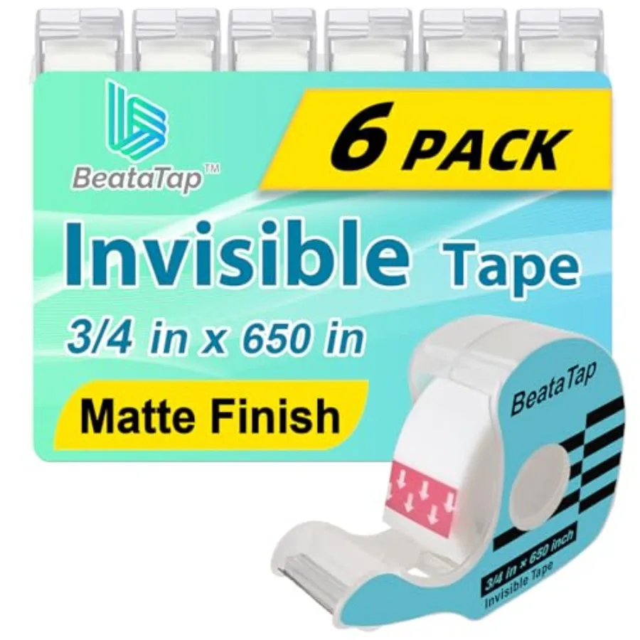 Invisible tape for gift wrapping, matte finish clear tape, writable, 3/4x 650, 6 rolls + 6 refillable dispensers, ideal for Chr
Invisible tape for gift wrapping, matte finish clear tape, writable, 3/4x 650, 6 rolls + 6 refillable dispensers, ideal for Chr