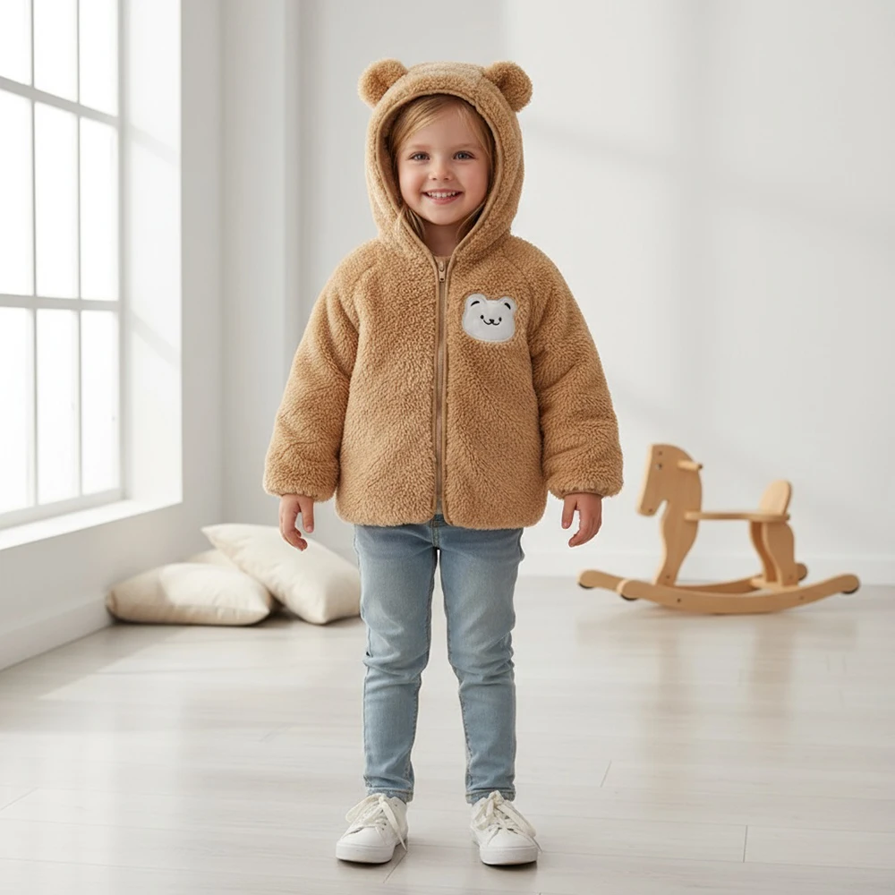 Cute Hooded Kids Baby Girl Boy Warm Plush Jacket Top Toddler Casual Outerwear Children's Clothing Kids Coat Fall Winter
Cute Hooded Kids Baby Girl Boy Warm Plush Jacket Top Toddler Casual Outerwear Children's Clothing Kids Coat Fall Winter