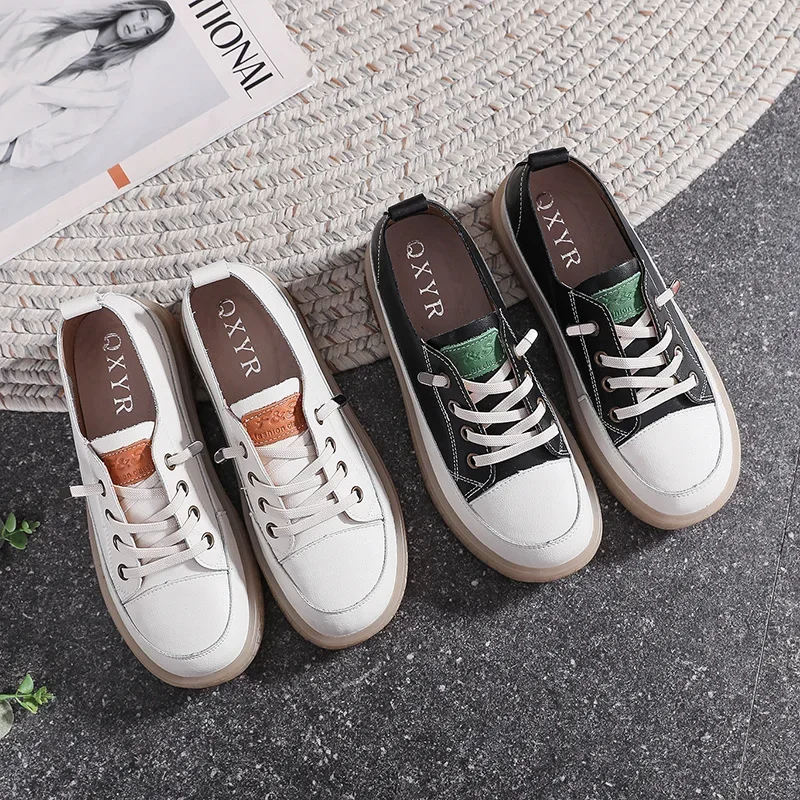 Genuine Leather Elastic Band Flat Bottomed Round Toe Low Cut White Shoes Comfortable Breathable Soft Bottomed Casual Board Shoes
Genuine Leather Elastic Band Flat Bottomed Round Toe Low Cut White Shoes Comfortable Breathable Soft Bottomed Casual Board Shoes