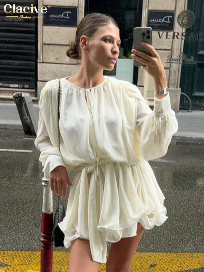 Clacive Fashion Loose Beige Women's Dress 2025 Fashion O-Neck Long Sleeve Mini Dresses Elegant Classic Pleated Female Dress
Clacive Fashion Loose Beige Women's Dress 2025 Fashion O-Neck Long Sleeve Mini Dresses Elegant Classic Pleated Female Dress