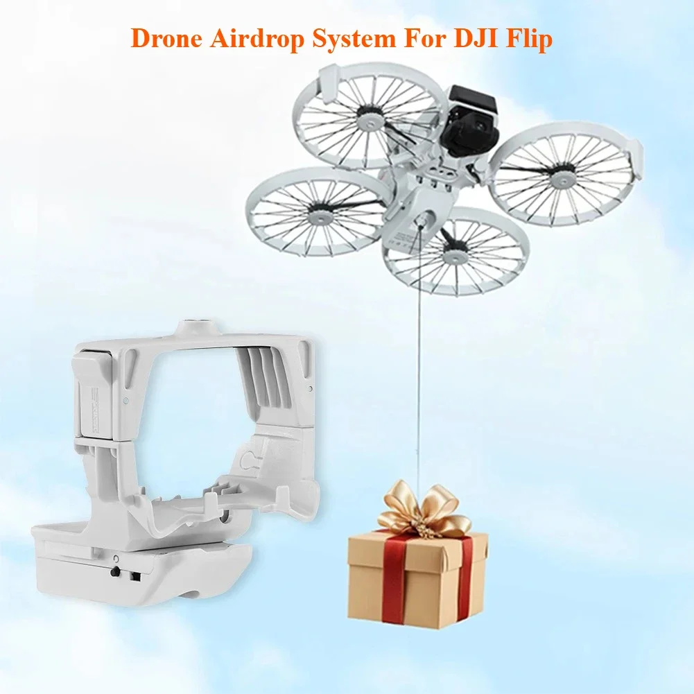 Drone Airdrop System For DJI Flip Drone Airdrop Thrower Air Dropper Device Delivery Dropper for Fishing and Casting Farther 
Drone Airdrop System For DJI Flip Drone Airdrop Thrower Air Dropper Device Delivery Dropper for Fishing and Casting Farther