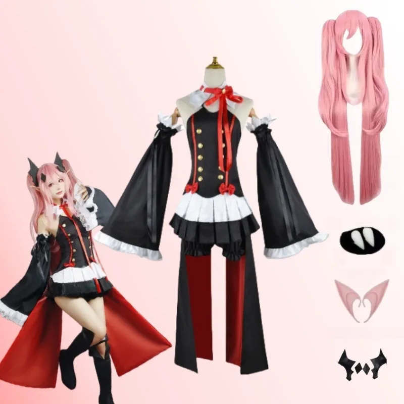 Anime Krul Tepes Cosplay Costume Vampire Queen Curl tepes Uniform Wig Suit for Womens Halloween Party Role Play Clothing Sets
Anime Krul Tepes Cosplay Costume Vampire Queen Curl tepes Uniform Wig Suit for Womens Halloween Party Role Play Clothing Sets