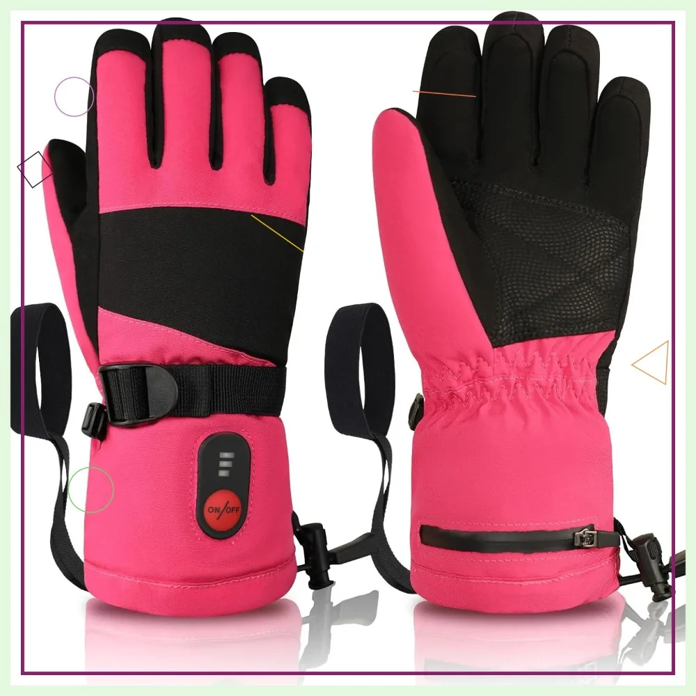Kids Heated Ski Gloves, 3-Heat Settings, Rechargeable, Water Resistant, Windproof for Skiing
Kids Heated Ski Gloves, 3-Heat Settings, Rechargeable, Water Resistant, Windproof for Skiing