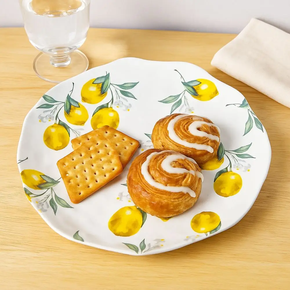 Main Dish Lemon Pattern Ceramic Dinner Plate Stackable Nordic Style Salad Platter Irregular Shape Steak Food Plate Baking
Main Dish Lemon Pattern Ceramic Dinner Plate Stackable Nordic Style Salad Platter Irregular Shape Steak Food Plate Baking