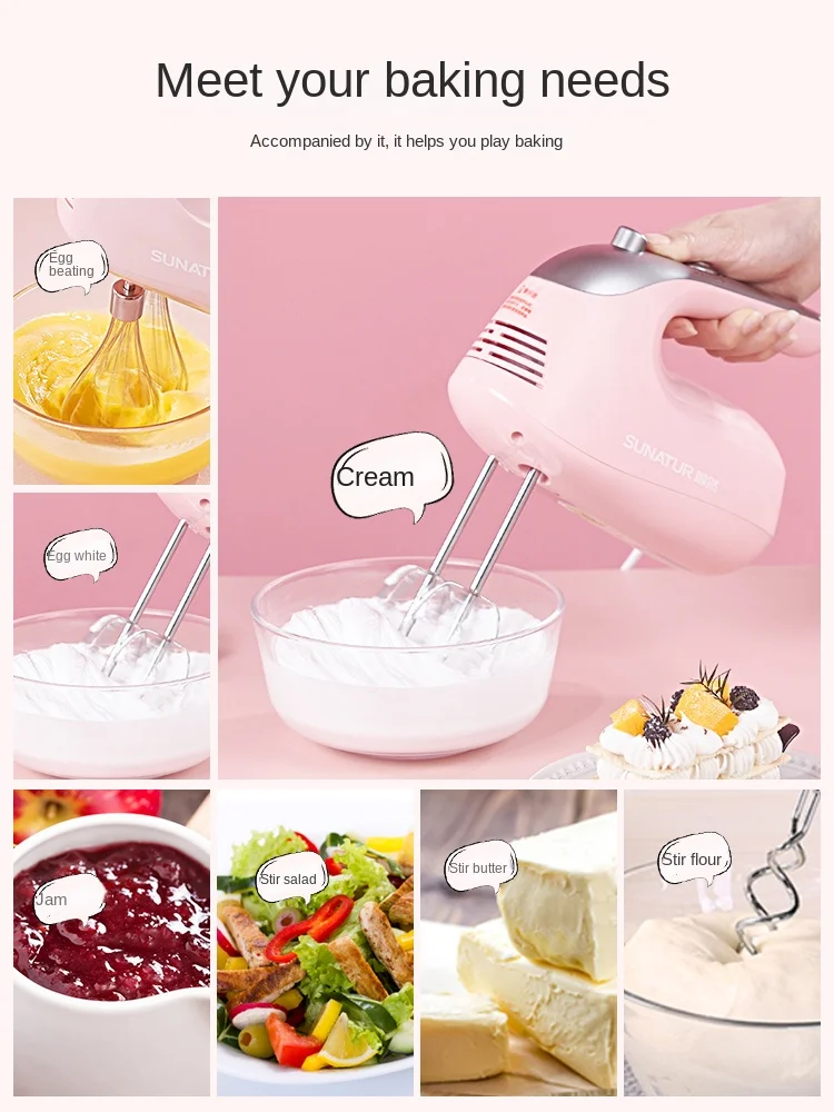 Shunran 304 Stainless Steel Eggbeater Electric Household Small Handheld Whipping Cream Stirring Cake Baking Whipping Machine
Shunran 304 Stainless Steel Eggbeater Electric Household Small Handheld Whipping Cream Stirring Cake Baking Whipping Machine