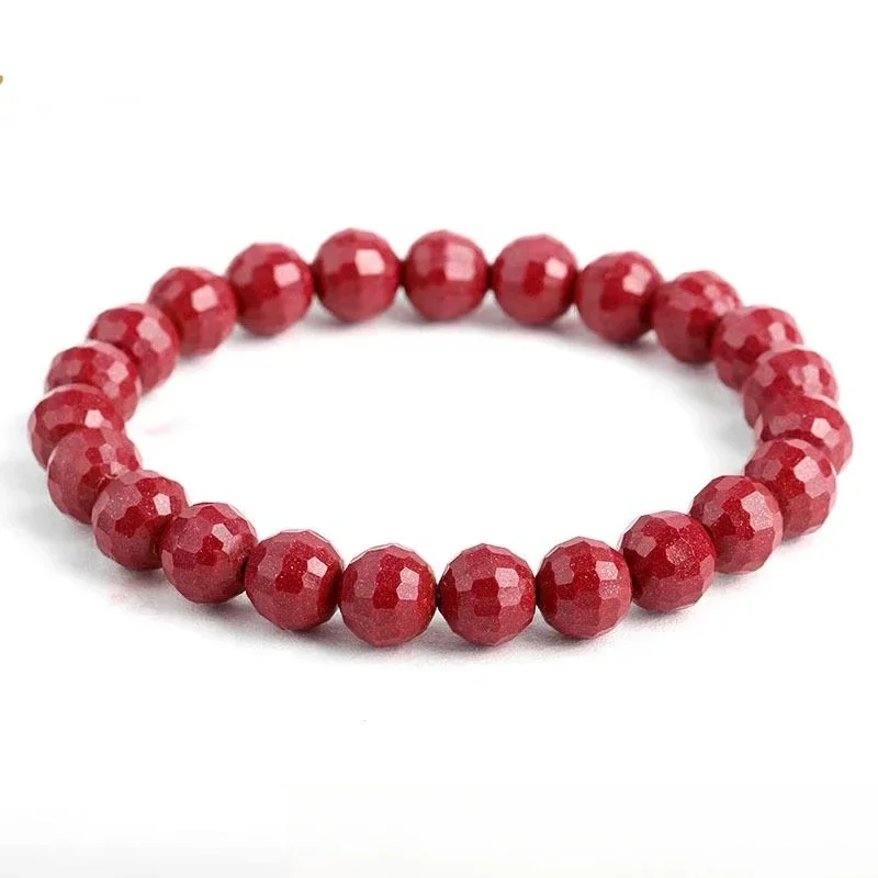 Natural Raw Ore Cinnabar Cut Bracelet Purple Gold Sand Crystal Shining Multi-faceted Bracelet Cinnabar Ore Stone Family Bracelet
Natural Raw Ore Cinnabar Cut Bracelet Purple Gold Sand Crystal Shining Multi-faceted Bracelet Cinnabar Ore Stone Family Bracelet
