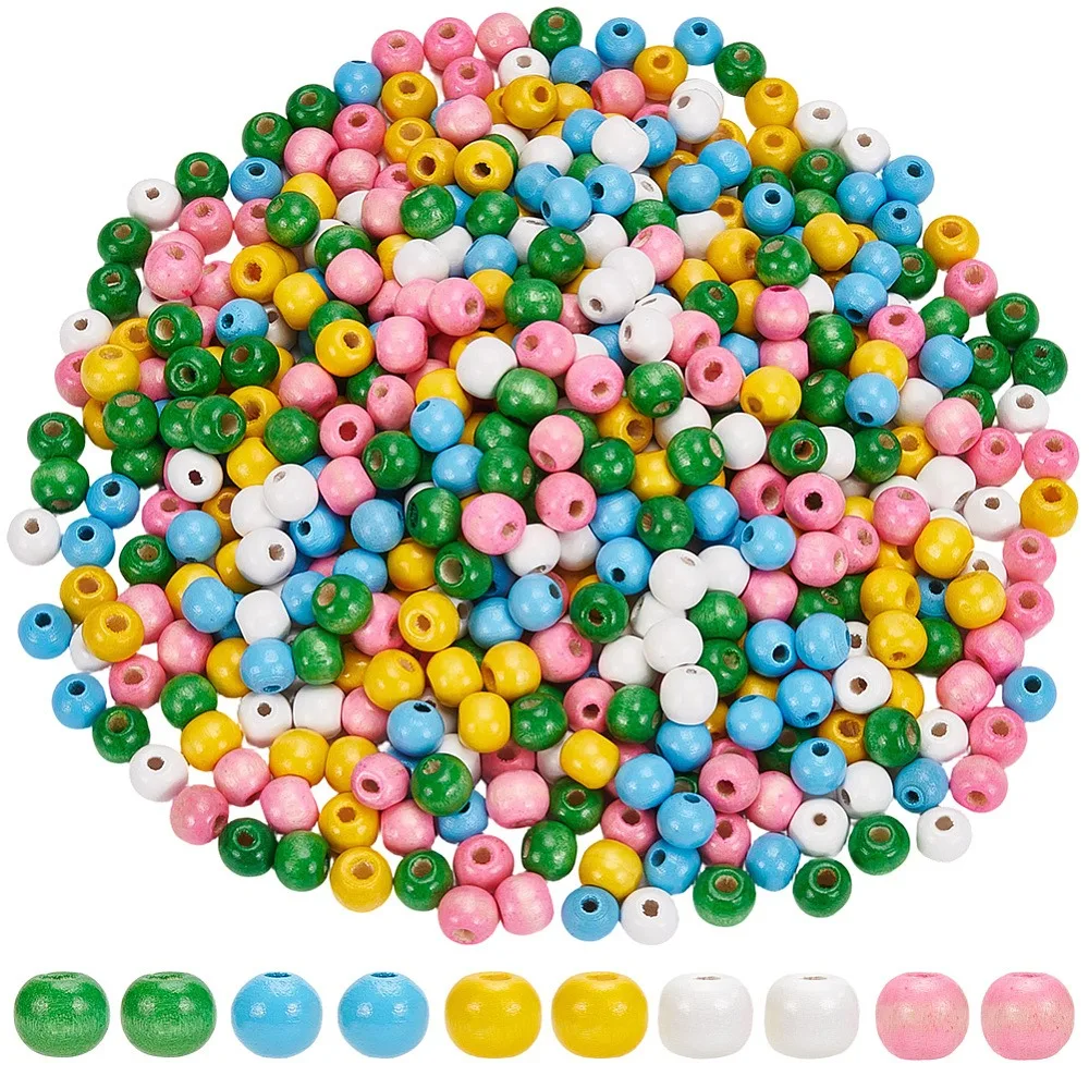 600Pcs 5 Colors Dyed Wood Beads Round Mixed Color 10x9mm Hole: 3~3.5mm 120pcs/color
600Pcs 5 Colors Dyed Wood Beads Round Mixed Color 10x9mm Hole: 3~3.5mm 120pcs/color