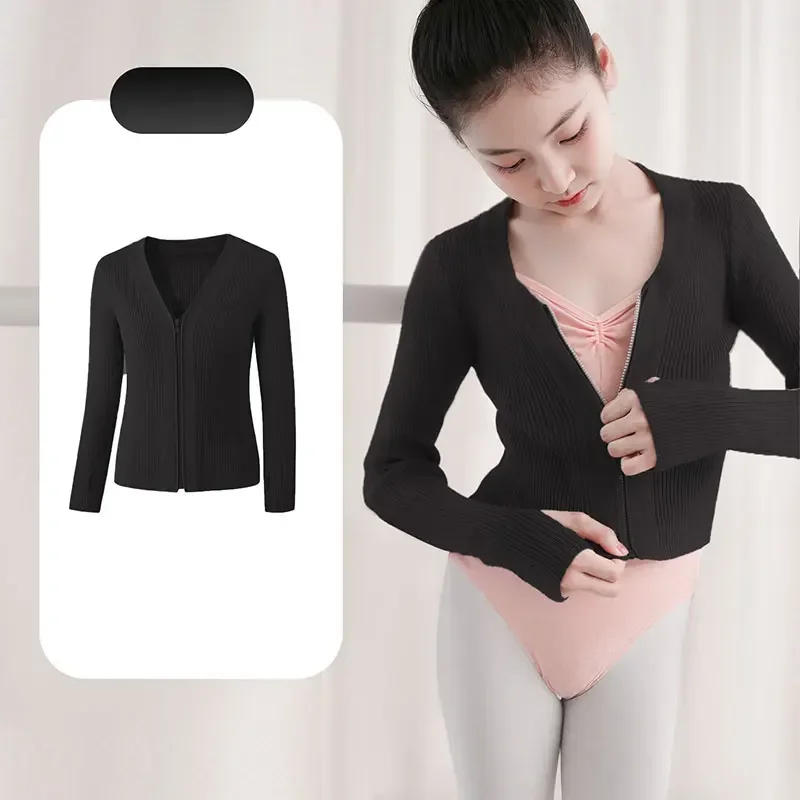 Knit Dance Wear Girls Front Zipper Warm Dance Sweater Children Long Sleeve Knit Ballet Top with Thumb Hole Gym Casual Costumes
Knit Dance Wear Girls Front Zipper Warm Dance Sweater Children Long Sleeve Knit Ballet Top with Thumb Hole Gym Casual Costumes