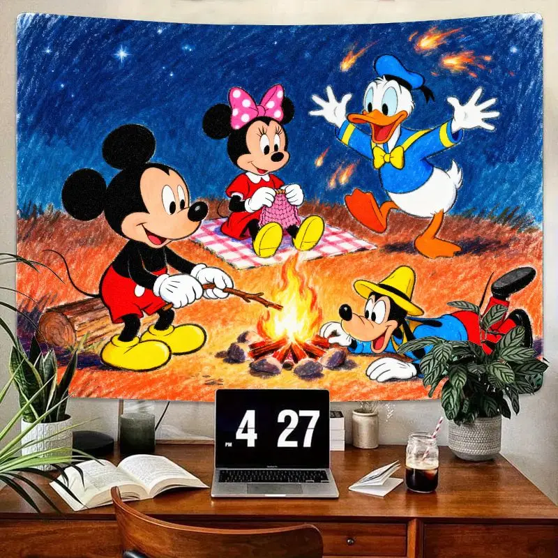 1 шт., гобелен Disney с Микки и Минни Дональдом, Гуфи, костра, современный полиэстер, настенное искусство, декор для детской спальни, гостиной, подарок для фанатов 
1 шт., гобелен Disney с Микки и Минни Дональдом, Гуфи, костра, современный полиэстер, настенное искусство, декор для детской спальни, гостиной, подарок для фанатов