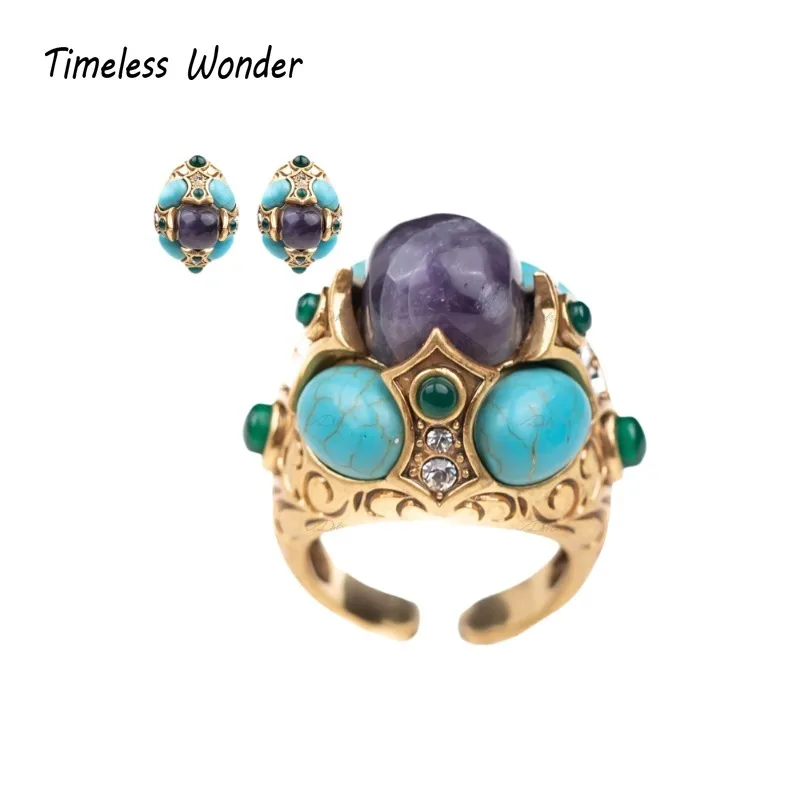 Timeless Wonder Retro Zircon Geo Stone Cocktail Ring Button Earrings Women Designer Fine Jewelry Set Rare Runway Trendy Top 7524
Timeless Wonder Retro Zircon Geo Stone Cocktail Ring Button Earrings Women Designer Fine Jewelry Set Rare Runway Trendy Top 7524
