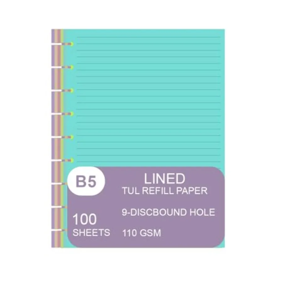 9 Discbound Lined ful Refills Paper, 100 Sheets 200 Pages,9 Disc Pre-Punched Happy Planner Inserts, Loose Leaf, 5- Refills Pape
9 Discbound Lined ful Refills Paper, 100 Sheets 200 Pages,9 Disc Pre-Punched Happy Planner Inserts, Loose Leaf, 5- Refills Pape