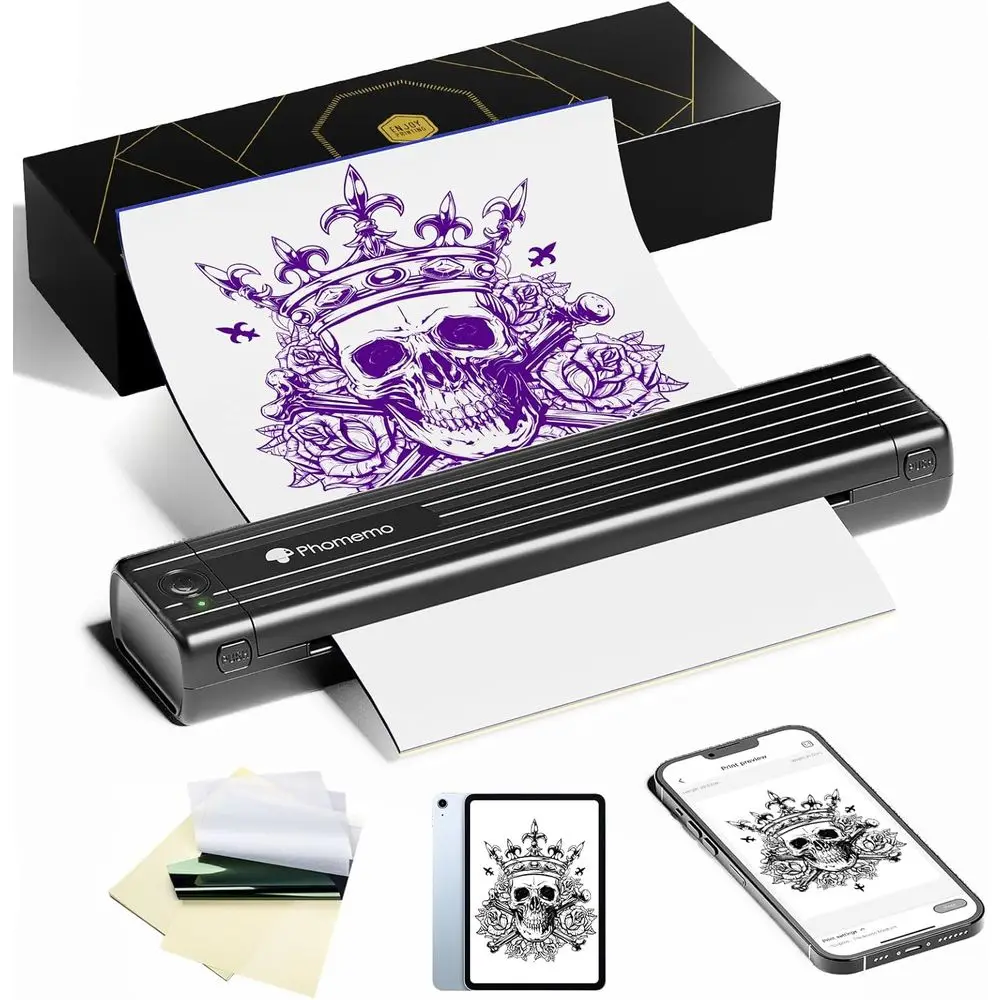 Wireless Tattoo Stencil Printer, Upgraded Thermal Model with Transfer Paper, Bluetooth Connectivity for Artists and Novices
Wireless Tattoo Stencil Printer, Upgraded Thermal Model with Transfer Paper, Bluetooth Connectivity for Artists and Novices