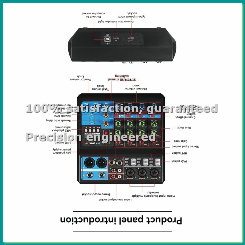 A5 Live SoundCard Mixing Console Mixer for Live Streaming DJ Audio Equipment Professional Audio 5Channel Sound Mixer(US)-TCES
A5 Live SoundCard Mixing Console Mixer for Live Streaming DJ Audio Equipment Professional Audio 5Channel Sound Mixer(US)-TCES