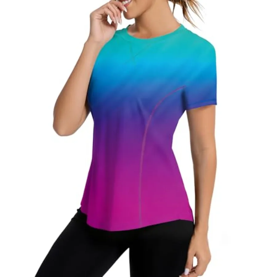 AVOOGUE Women's Short Sleeve Workout Tops Quick Dry Athletic UPF50+ Sun Protection Shirts Gym Hiking Running Yoga Clothes
AVOOGUE Women's Short Sleeve Workout Tops Quick Dry Athletic UPF50+ Sun Protection Shirts Gym Hiking Running Yoga Clothes