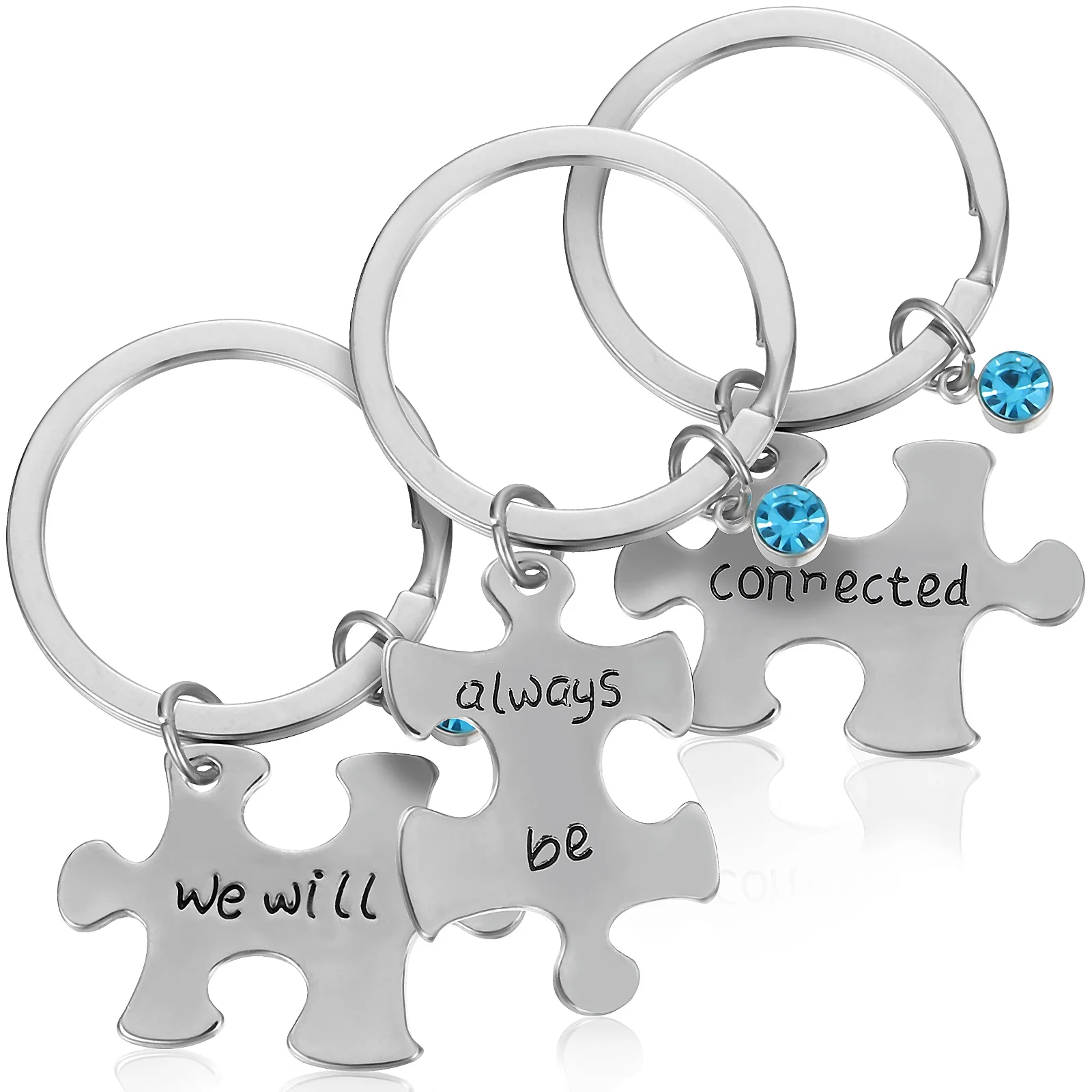 3 Pcs Silver Blue Diamond Keychain Durable Alloy Material Lightweight Portable Friendship Ring Key Holder Jewelry Best
3 Pcs Silver Blue Diamond Keychain Durable Alloy Material Lightweight Portable Friendship Ring Key Holder Jewelry Best