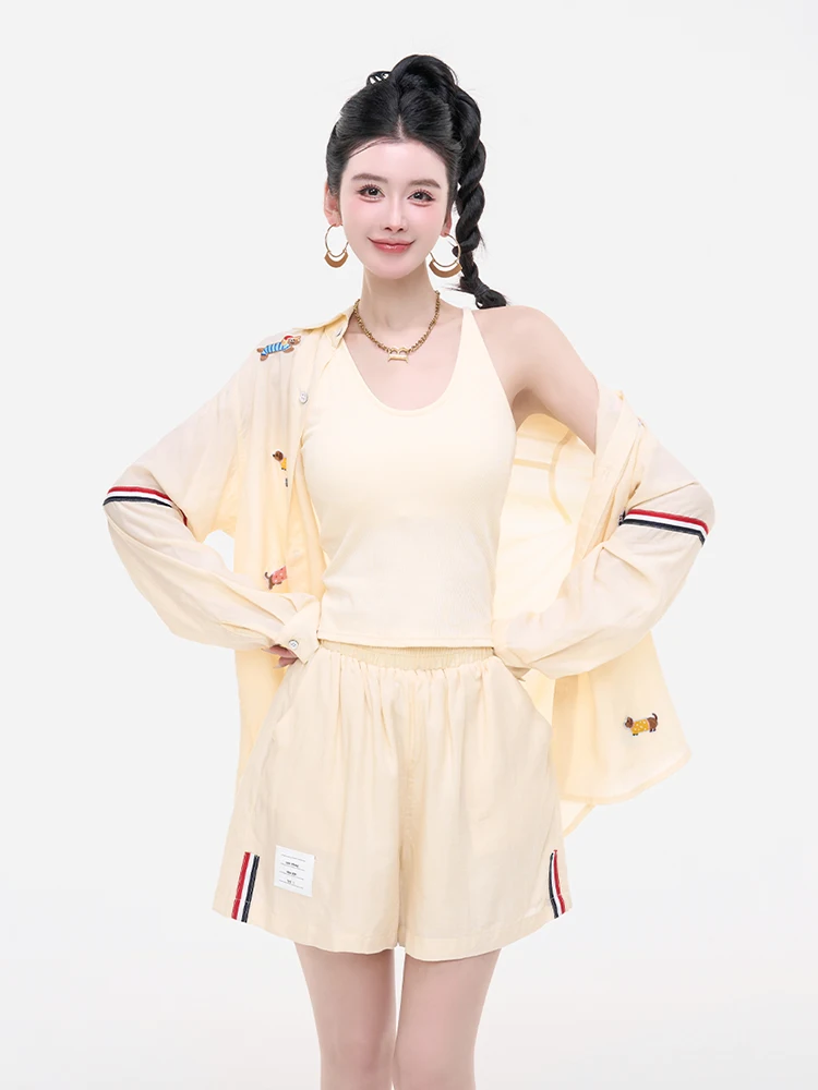 LADIESFIRST Milk Pattern Doggies Pants Set Striped Shirt Shorts Two Piece Set Polyester Fiber mid Sleeve Turn-down Collar
LADIESFIRST Milk Pattern Doggies Pants Set Striped Shirt Shorts Two Piece Set Polyester Fiber mid Sleeve Turn-down Collar