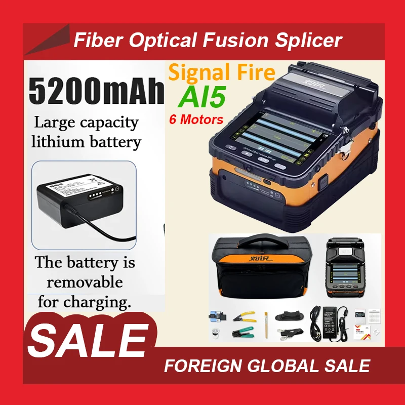 Signal Fire AI-5 Pro Fiber Optic Fusion Splicer FTTH/FTTB Full Automatic Intelligent Optical Fiber Welding Machine Cutting knife
Signal Fire AI-5 Pro Fiber Optic Fusion Splicer FTTH/FTTB Full Automatic Intelligent Optical Fiber Welding Machine Cutting knife