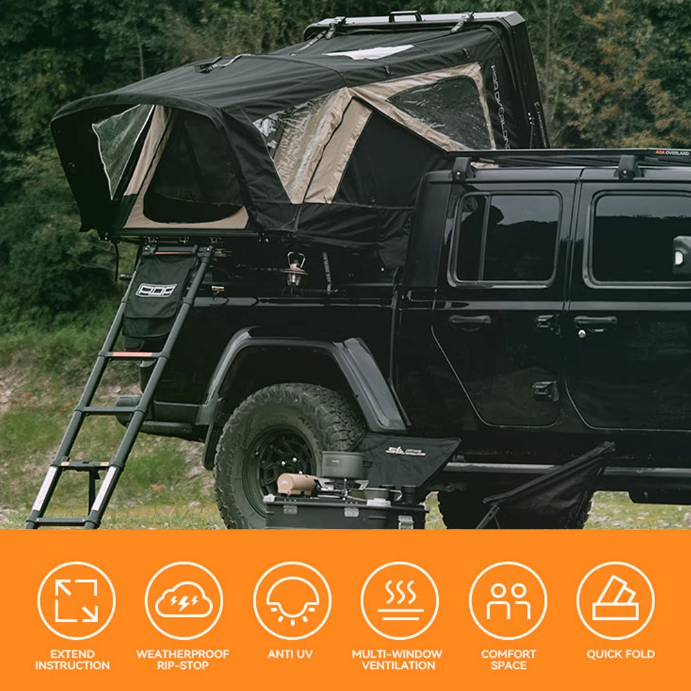 Aluminum Hard Shell Light Weight Roof Top Tent Side Open Car Tent Easy Set Up 1-2 Person 4WD Camping Tent
Aluminum Hard Shell Light Weight Roof Top Tent Side Open Car Tent Easy Set Up 1-2 Person 4WD Camping Tent