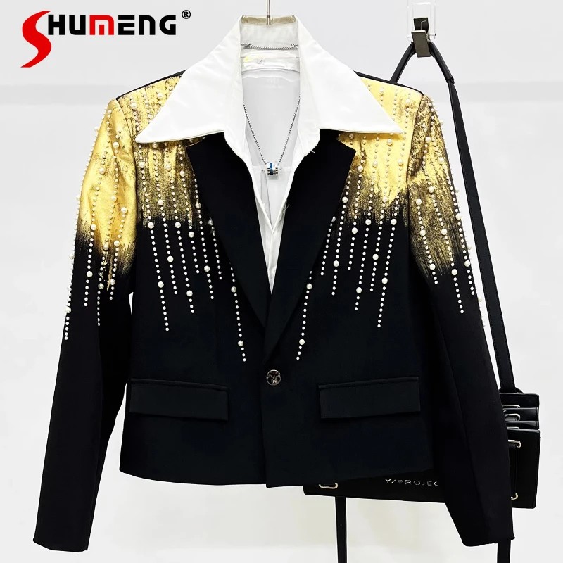 2025 Men's Autumn New High-End Tailored Coats Personality Fashion Trendy Suit Jackets Fashion Color Matching Beaded Suit Jackets
2025 Men's Autumn New High-End Tailored Coats Personality Fashion Trendy Suit Jackets Fashion Color Matching Beaded Suit Jackets