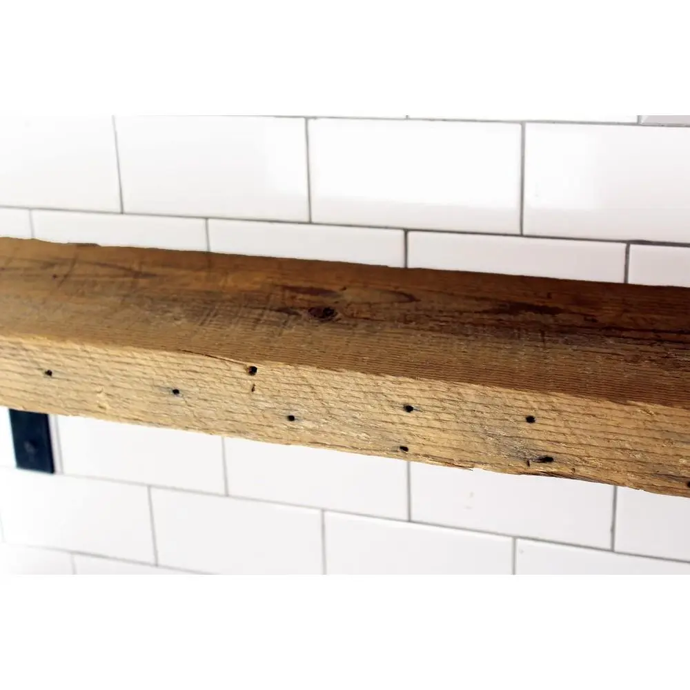 Reclaimed Wood Wall Shelf with Steel Brackets - Rustic, 2 Thick, 72 Long x 8 Deep, Unfinished
Reclaimed Wood Wall Shelf with Steel Brackets - Rustic, 2 Thick, 72 Long x 8 Deep, Unfinished