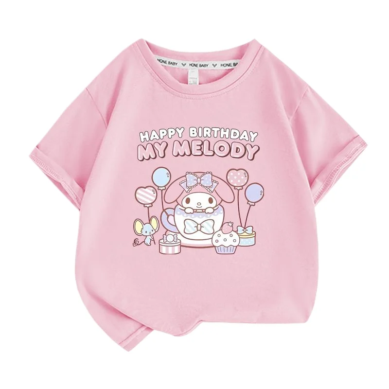 Sanrio Summer Baby Girls 100% Cotton Clothes Kid Children Girl Cute My Melody Printed T-shirts Cartoon Short Sleeve Top Outfits
Sanrio Summer Baby Girls 100% Cotton Clothes Kid Children Girl Cute My Melody Printed T-shirts Cartoon Short Sleeve Top Outfits