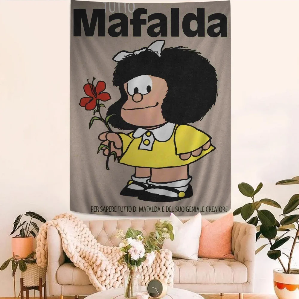 Cartoon M-Mafalda DIY Wall Tapestry Hippie Flower Wall Carpets Dorm Decor Wall Art Decor
Cartoon M-Mafalda DIY Wall Tapestry Hippie Flower Wall Carpets Dorm Decor Wall Art Decor