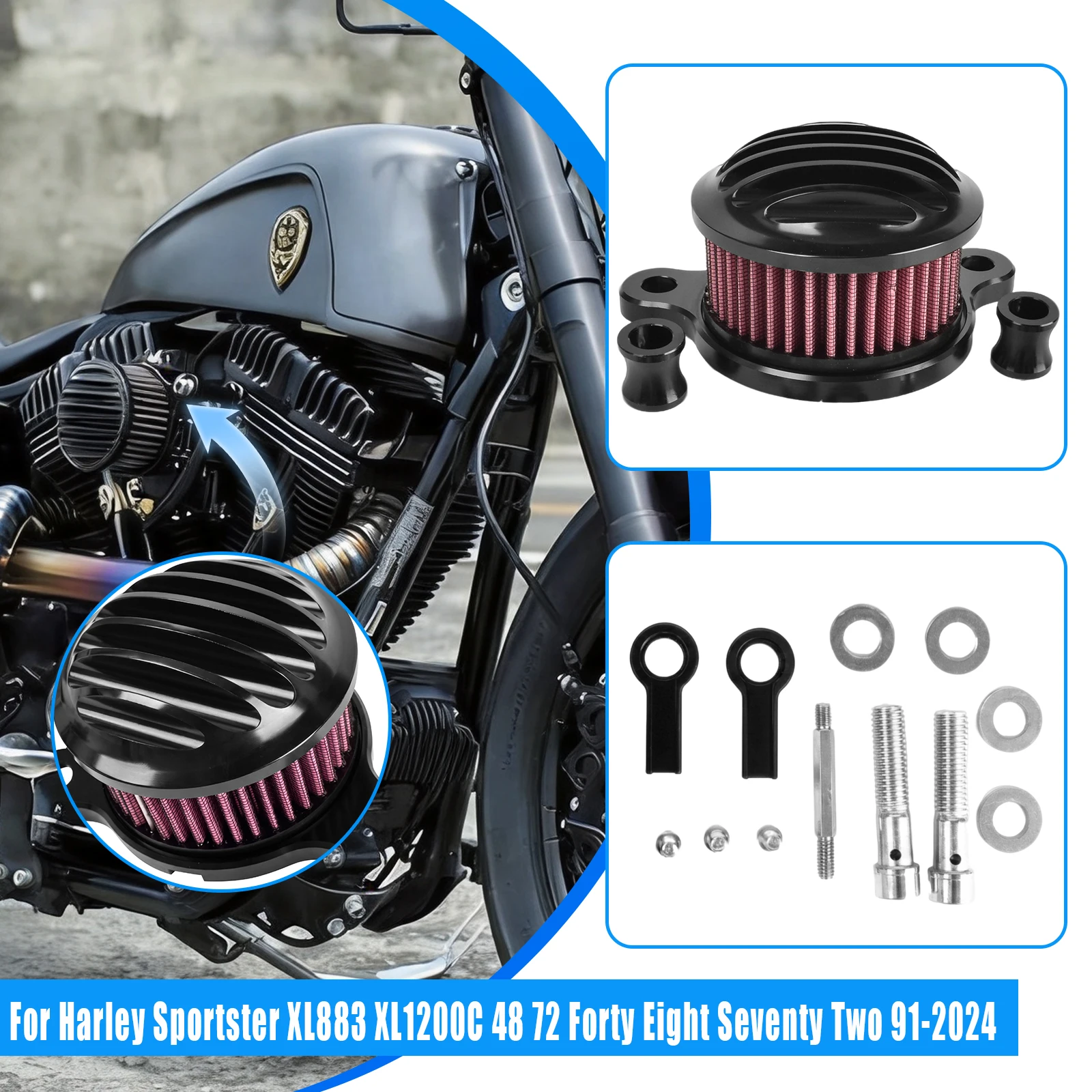 Air Intake Filter Cleaner Assembly For Harley Sportster XL 883 1200 Iron Forty-Eight Seventy-Two 1991-2024 Air Filter Motorcycle
Air Intake Filter Cleaner Assembly For Harley Sportster XL 883 1200 Iron Forty-Eight Seventy-Two 1991-2024 Air Filter Motorcycle