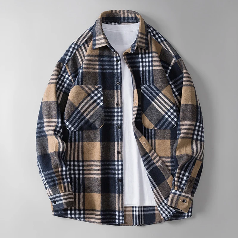 Мужская клетчатая рубашка с длинным рукавом, свободного кроя, повседневная рабочая одежда, осенний сезон, модный бренд, устойчивая к износу и разрывам.
Мужская клетчатая рубашка с длинным рукавом, свободного кроя, повседневная рабочая одежда, осенний сезон, модный бренд, устойчивая к износу и разрывам.