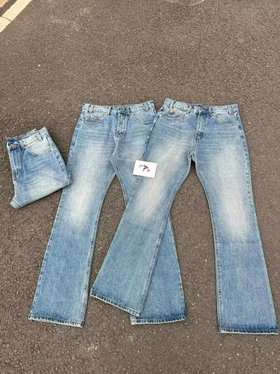 Cleanfit Style Vintage Washed Bell Bottom Jeans Ice Blue Vibe Fashion Youthful Casual Loose Straight Cut Denim Jeans for Teens
Cleanfit Style Vintage Washed Bell Bottom Jeans Ice Blue Vibe Fashion Youthful Casual Loose Straight Cut Denim Jeans for Teens