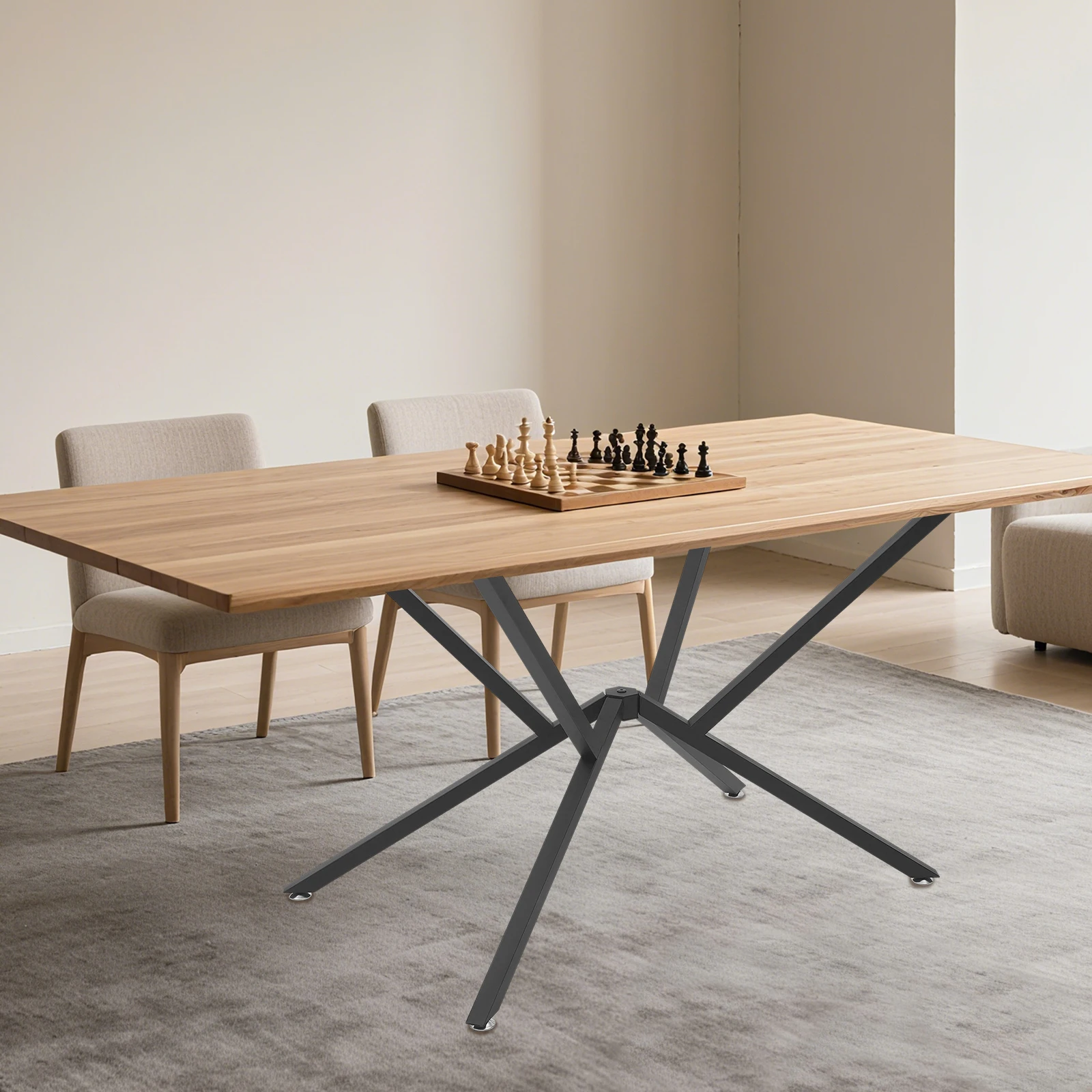 100*56*71cm 50kg Metal Table Legs Black Table Crossed-leg Floorstanding Modern Table Legs with 5 Foot Pads
100*56*71cm 50kg Metal Table Legs Black Table Crossed-leg Floorstanding Modern Table Legs with 5 Foot Pads