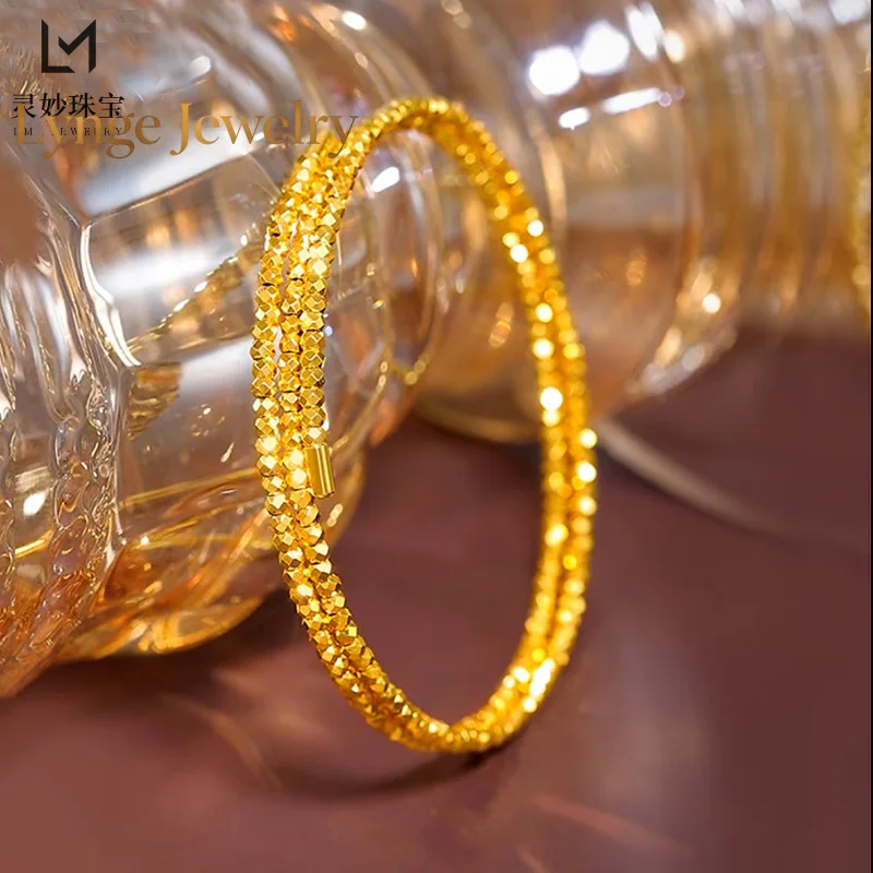 Lynge Jewelry New Chinese style retro 24K real gold sparkling poppy beads three-circle 9999 bracelet plain circle memory openbra
Lynge Jewelry New Chinese style retro 24K real gold sparkling poppy beads three-circle 9999 bracelet plain circle memory openbra