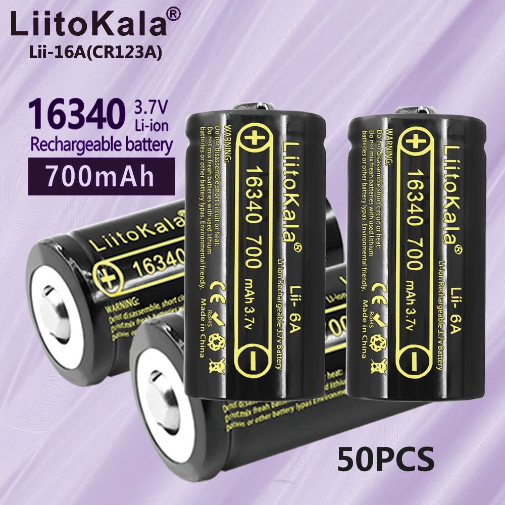 50PCS LiitoKala Lii-16A Li-ion 16340 Battery CR123A Rechargeable Batteries 3.7V CR123 for Laser Pen LED Flashlight Cell
50PCS LiitoKala Lii-16A Li-ion 16340 Battery CR123A Rechargeable Batteries 3.7V CR123 for Laser Pen LED Flashlight Cell