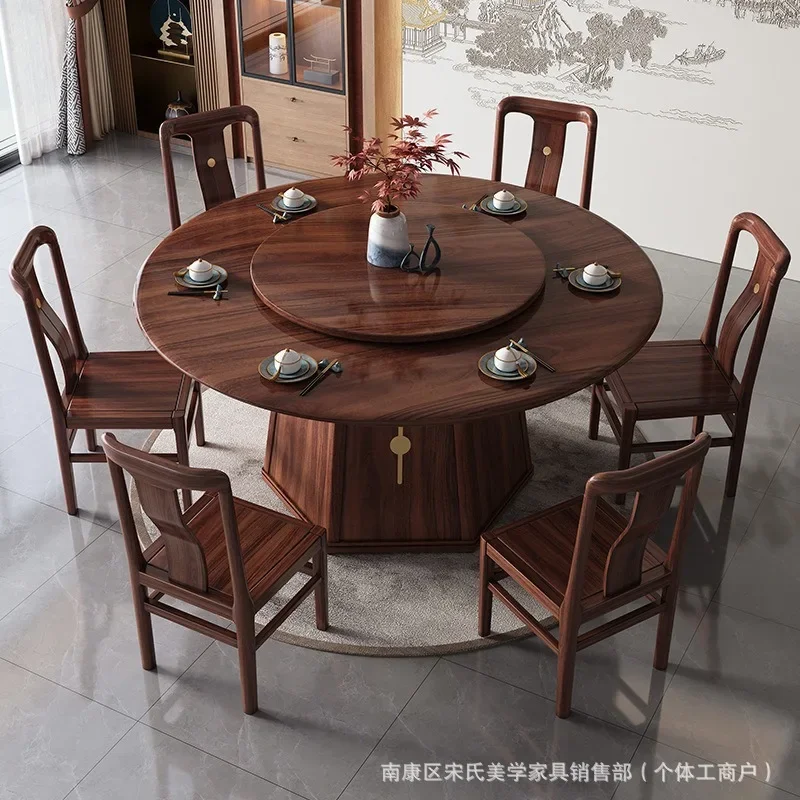 b23 Ebony Wood Round Dining Table with Turntable Chinese Dining Table and Chair Combination
b23 Ebony Wood Round Dining Table with Turntable Chinese Dining Table and Chair Combination