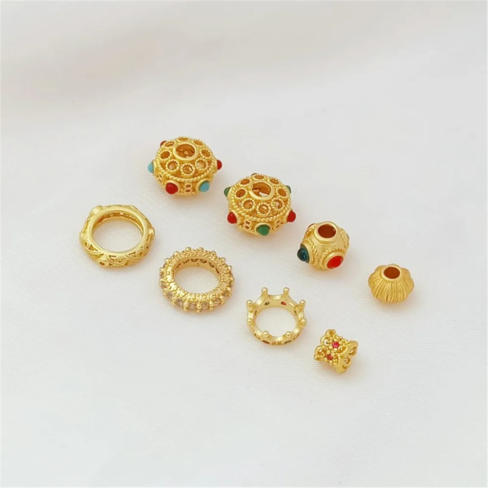 Ancient-style Gold Zircon Pumpkin Bead Crown Double-sided Running Ring Handmade DIY Bracelet Necklace Bracelet Accessory
Ancient-style Gold Zircon Pumpkin Bead Crown Double-sided Running Ring Handmade DIY Bracelet Necklace Bracelet Accessory