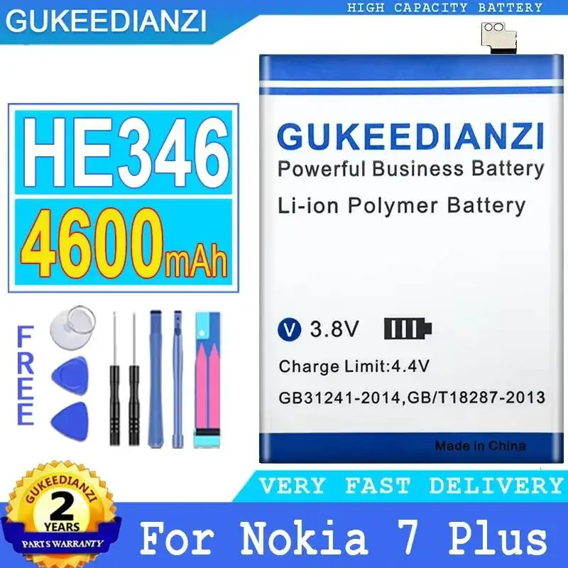 Fast Charging For Nokia 7 Plus 4600mAh High-Capacity HE346 Mobile Phone Battery
Fast Charging For Nokia 7 Plus 4600mAh High-Capacity HE346 Mobile Phone Battery