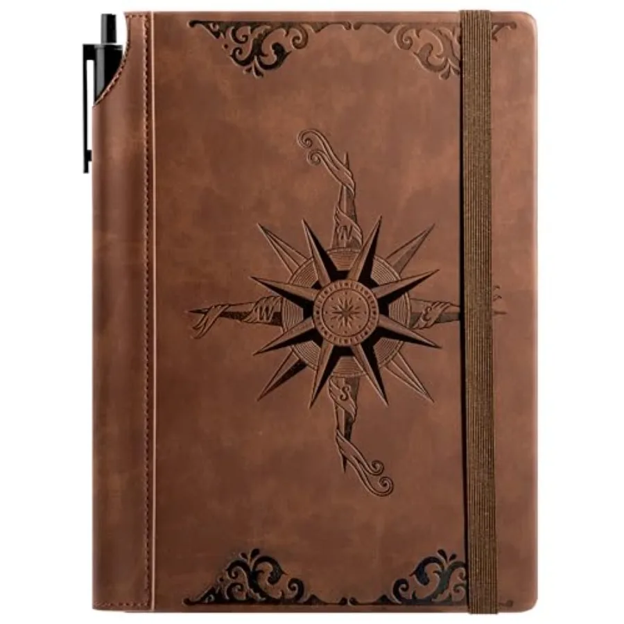 Compass Leather Notebook Journal for Men, 100 GSM 288 Pages Lined Journals for Writing, A5 Hardcover Journaling Notebooks Gift
Compass Leather Notebook Journal for Men, 100 GSM 288 Pages Lined Journals for Writing, A5 Hardcover Journaling Notebooks Gift