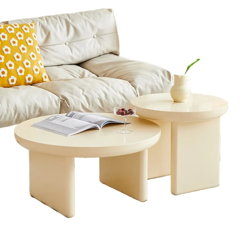 French cream style coffee table living room household, round edge table combination Nordic modern, simple small
French cream style coffee table living room household, round edge table combination Nordic modern, simple small
