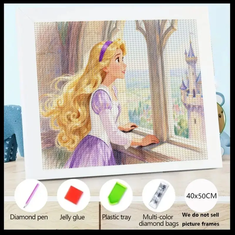 1PC 5D DIY Diamond Painting Kit, Full Drill Fantasy Princess Looking Out Window with Castle View, Sparkling Crystal Gem Mosaic A
1PC 5D DIY Diamond Painting Kit, Full Drill Fantasy Princess Looking Out Window with Castle View, Sparkling Crystal Gem Mosaic A