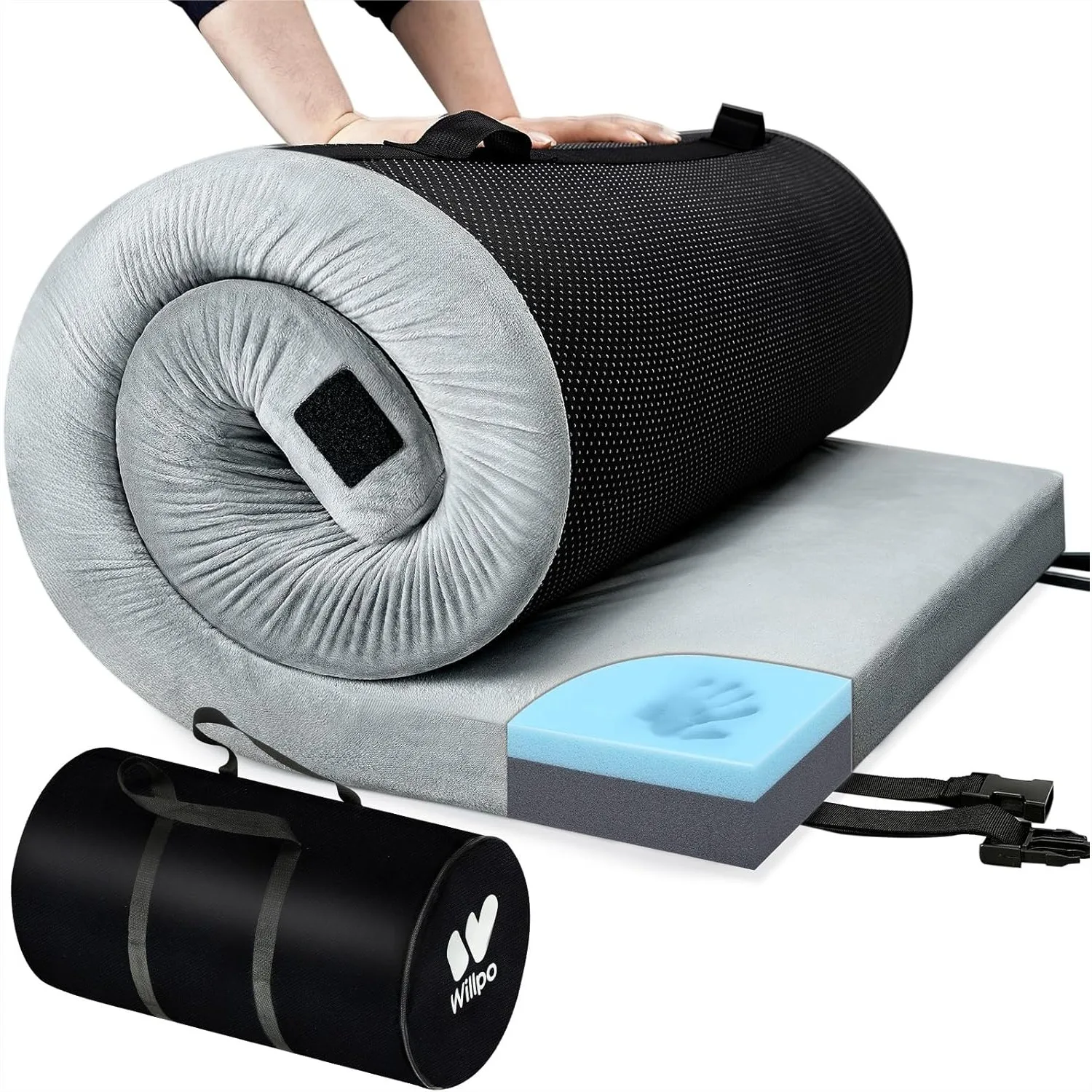 Memory Foam Camping Mattress with Travel Bag and 2 Interchangeable Covers, Lightweight Portable Sleeping Pad for Tents, Guest
Memory Foam Camping Mattress with Travel Bag and 2 Interchangeable Covers, Lightweight Portable Sleeping Pad for Tents, Guest