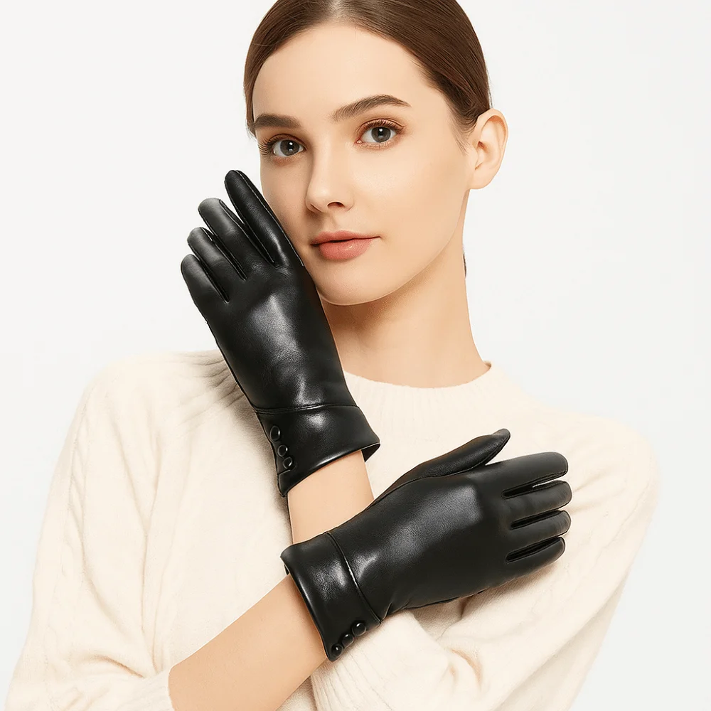 Simple Solid Color Full Finger Mittens Button Thickened Women Leather Gloves PU Keep Warm Touch Screen Gloves Winter
Simple Solid Color Full Finger Mittens Button Thickened Women Leather Gloves PU Keep Warm Touch Screen Gloves Winter