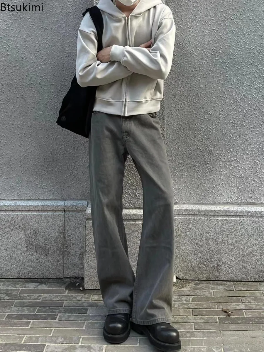 American Style Retro Men's Denim Pants Solid Casual High Waist Flare Pants Street Fashion Loose Wide Leg Jeans for Men and Women
American Style Retro Men's Denim Pants Solid Casual High Waist Flare Pants Street Fashion Loose Wide Leg Jeans for Men and Women