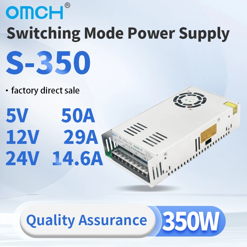 OMCH 350W 400W AC DC Switching Power Supply Transformer S-350 S-400 Overload Protection Converter Manufacture 5/12/24/48V
OMCH 350W 400W AC DC Switching Power Supply Transformer S-350 S-400 Overload Protection Converter Manufacture 5/12/24/48V