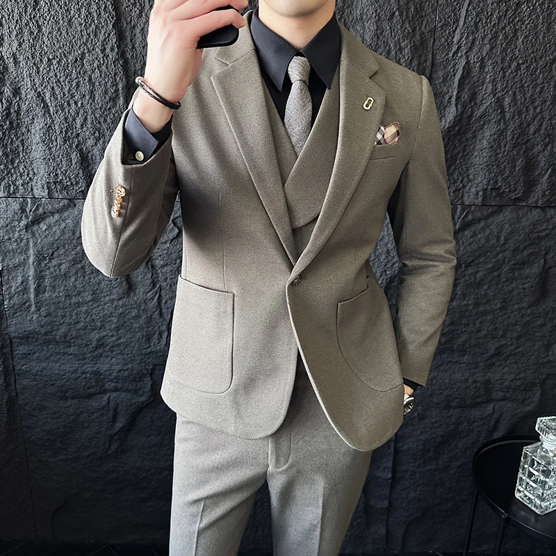 Single Button Wedding Suit S-5XL (suit + Vest + Trousers) 2023 New Men's Fashion High-end Korean Slim Solid Color Suit 3/2 Sets
Single Button Wedding Suit S-5XL (suit + Vest + Trousers) 2023 New Men's Fashion High-end Korean Slim Solid Color Suit 3/2 Sets