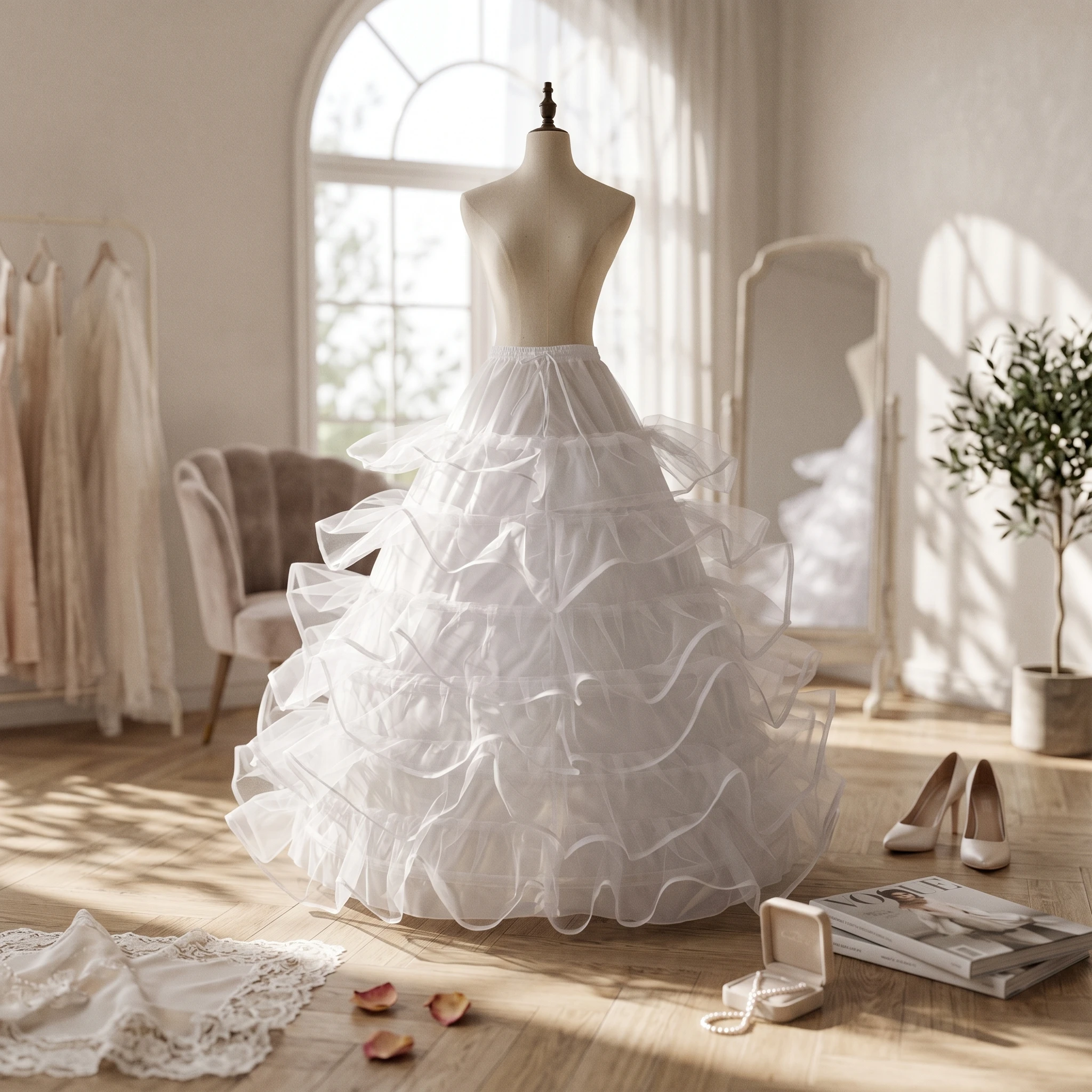 Adjustable Waist Petticoat Full Volume Hoop Skirt Ruffled Underskirt Lightweight Mesh Dress Accessory Soft Soft Lining
Adjustable Waist Petticoat Full Volume Hoop Skirt Ruffled Underskirt Lightweight Mesh Dress Accessory Soft Soft Lining