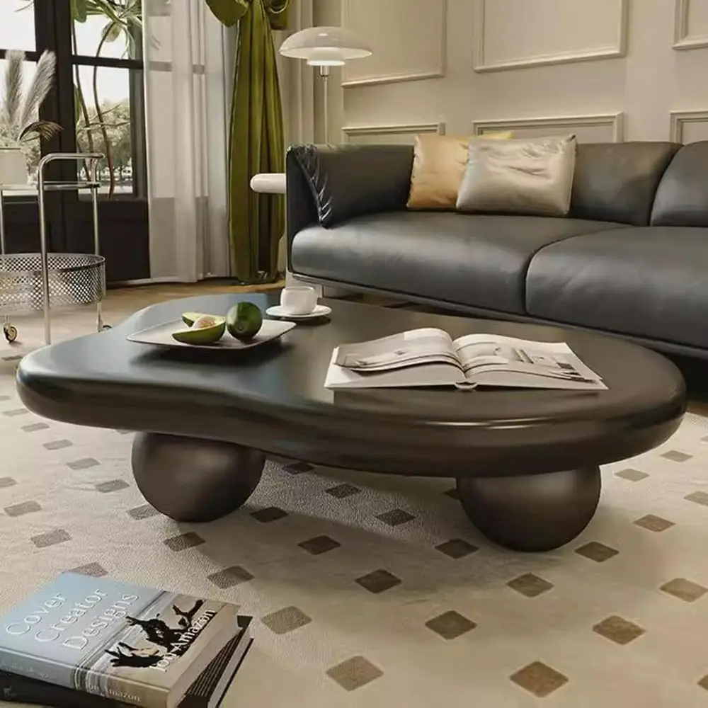 Elegant Oval Coffee Table with 3 Spherical Legs for Living Room or Office, 47.24 High
Elegant Oval Coffee Table with 3 Spherical Legs for Living Room or Office, 47.24 High