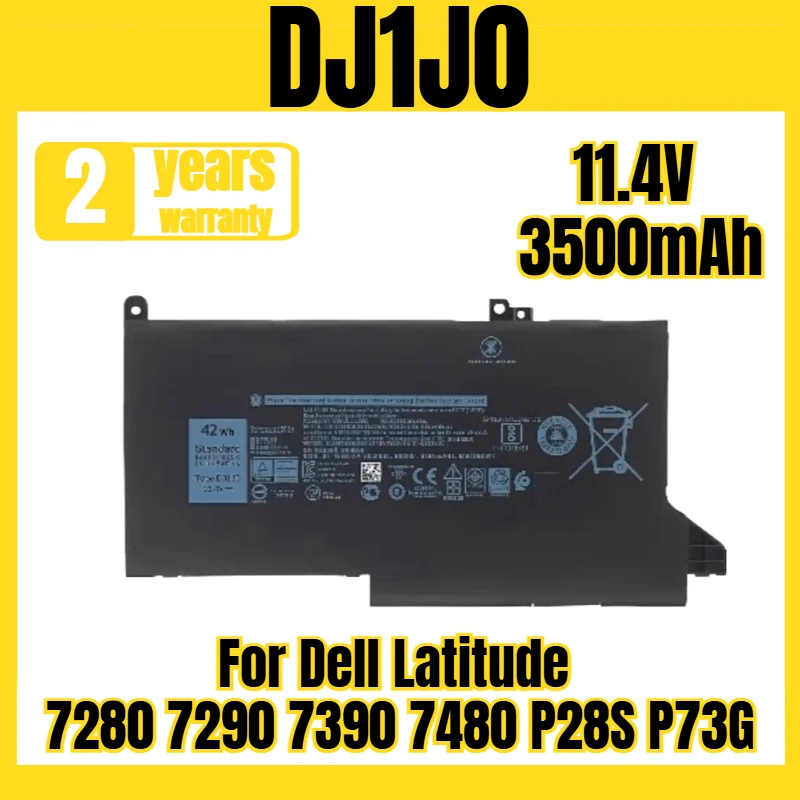 DJ1J0 Laptop Battery for Dell Latitude 7280 7290 7390 7480 P28S P73G Battery New Large Capacity 11.4V 3500mAh
DJ1J0 Laptop Battery for Dell Latitude 7280 7290 7390 7480 P28S P73G Battery New Large Capacity 11.4V 3500mAh