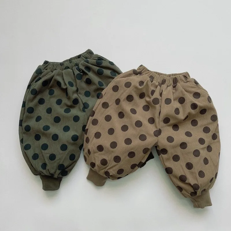 Winter New Children Corduroy Dot Trousers Baby Boy Girls Thicken Casual Pants Plus Velvet Vintage Kids Fleece Warm Harem Pants
Winter New Children Corduroy Dot Trousers Baby Boy Girls Thicken Casual Pants Plus Velvet Vintage Kids Fleece Warm Harem Pants