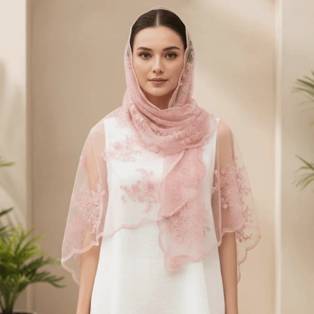 Embroidered Floral Headwrap Lightweight Breathable Sheer Shawl Colorful Skin-Friendly Long Lace Scarf Travel Photoshoot
Embroidered Floral Headwrap Lightweight Breathable Sheer Shawl Colorful Skin-Friendly Long Lace Scarf Travel Photoshoot