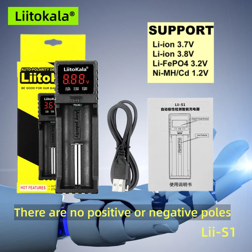LiitoKala Lii-S1 18650 Зарядное устройство для 26650 16340 14500 LiFePO4 3,2 В Ni-MH Ni-Cd 1,2 В 3,7 Смарт-зарядное устройство для аккумуляторов
LiitoKala Lii-S1 18650 Зарядное устройство для 26650 16340 14500 LiFePO4 3,2 В Ni-MH Ni-Cd 1,2 В 3,7 Смарт-зарядное устройство для аккумуляторов